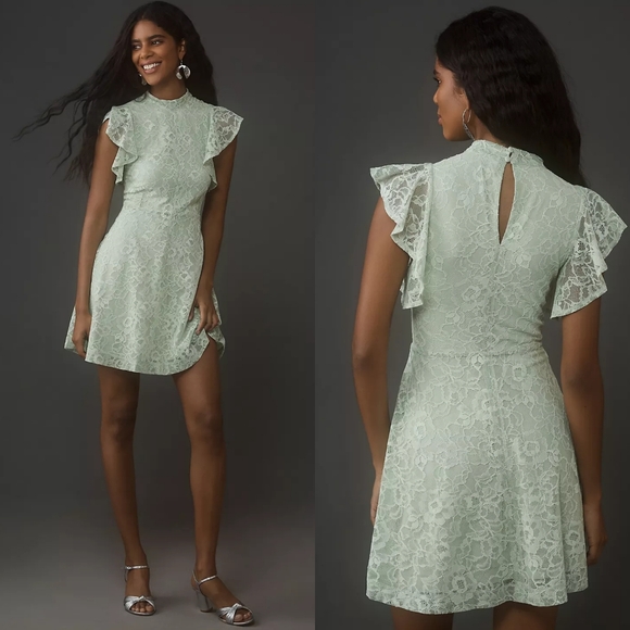 Maeve Dresses & Skirts - Maeve For Anthropologie Sleeveless Mock-Neck Lace Mini Dress